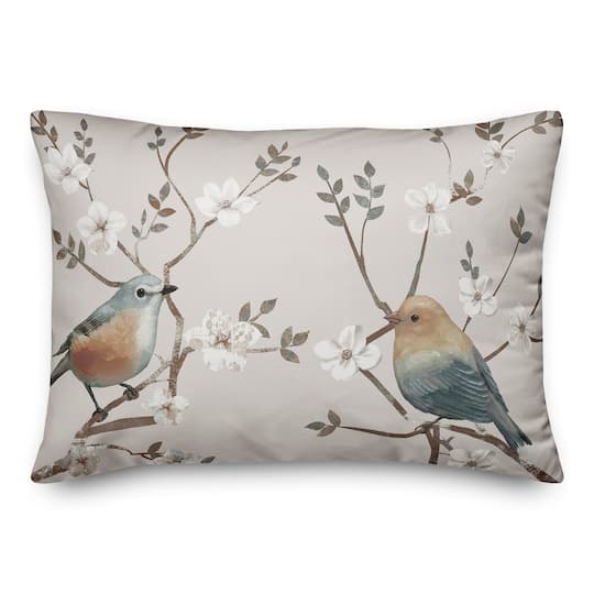 Bird On Branches 20" x 14" Throw Pillow